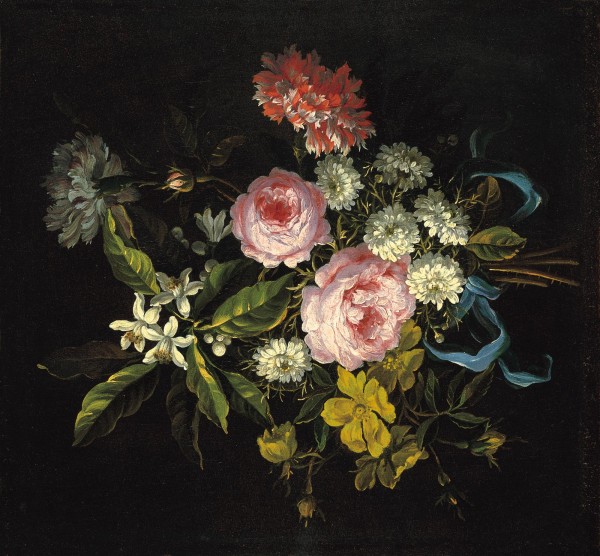 Bouquet of Chamomile, French roses and other flowers  Print